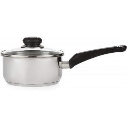 Morphy Richards Equip Pouring Saucepan with Glass Lid, Stainless Steel, Stay Cool Handles,18cm 