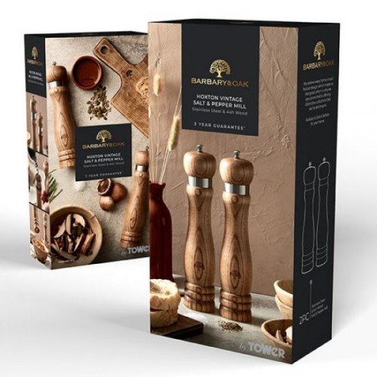 Shop quality Tower Barbary & Oak Hoxton Vintage Salt and Pepper Mill Set, Ash Wood, 19cm height in Kenya from vituzote.com Shop in-store or online and get countrywide delivery!