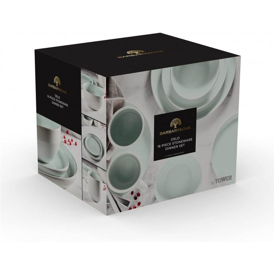 Shop quality Tower Barbary & Oak Oslo 16 Piece Dinnerware Set, Stoneware, White and Peppermint Green in Kenya from vituzote.com Shop in-store or online and get countrywide delivery!