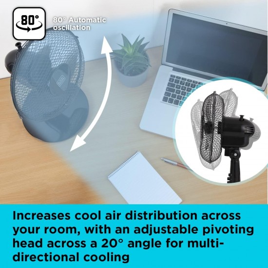 Shop quality Black and Decker 9 Inch Desk Fan with 2 Speeds, Rotary Oscillation, 20W, Black in Kenya from vituzote.com Shop in-store or online and get countrywide delivery!