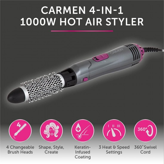 Shop quality Carmen Neon 4-in-1 Hot Air Styler with Keratin Protech, 1000W, Graphite and Pink in Kenya from vituzote.com Shop in-store or online and get countrywide delivery!