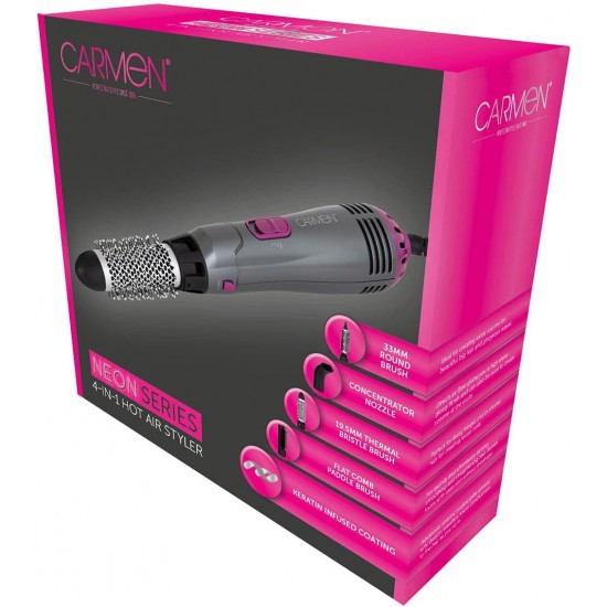 Shop quality Carmen Neon 4-in-1 Hot Air Styler with Keratin Protech, 1000W, Graphite and Pink in Kenya from vituzote.com Shop in-store or online and get countrywide delivery!