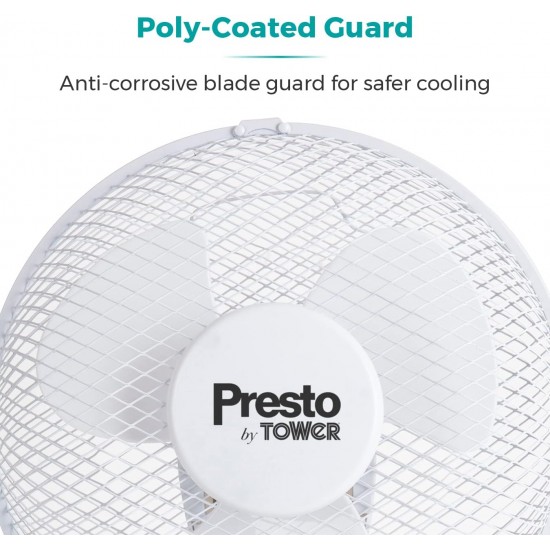 Shop quality Presto by Tower 9 Inch Desk Fan with 2 Speeds, Rotary Oscillation, 20W, White in Kenya from vituzote.com Shop in-store or online and get countrywide delivery!