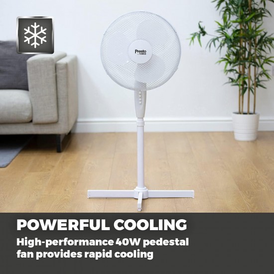 Shop quality Presto by Tower Pedestal Fan with 3 Speeds, Adjustable Height, Oscillation, 16”, 40W, White in Kenya from vituzote.com Shop in-store or online and get countrywide delivery!