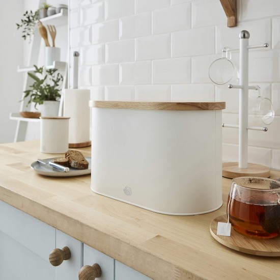 Swan Nordic Scandi Bread Bin with Bamboo Cutting Board Lid, Cotton White, Steel, SWKA17512WHTN Shop quality Swan Nordic Scandi Bread Bin with Bamboo Cutting Board Lid, Cotton White, Steel in Kenya from vituzote.com Shop in-store or online and get countrywide delivery!