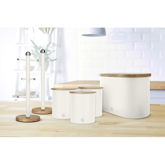 Swan Nordic Scandi Bread Bin with Bamboo Cutting Board Lid, Cotton White, Steel, SWKA17512WHTN Shop quality Swan Nordic Scandi Bread Bin with Bamboo Cutting Board Lid, Cotton White, Steel in Kenya from vituzote.com Shop in-store or online and get countrywide delivery!