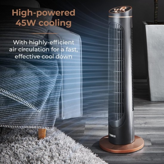 Shop quality Tower Cavaletto Tower Fan with 2 Hour Timer, 3 Speeds, Automatic Oscillation, 29”, 45W, Black & Rose Gold in Kenya from vituzote.com Shop in-store or online and get countrywide delivery!