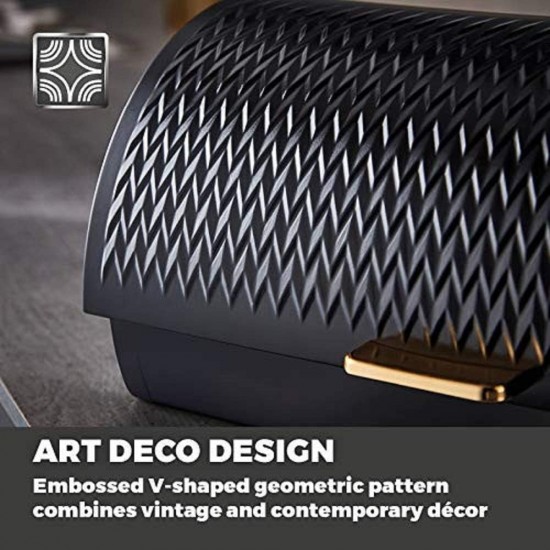 Tower Empire Roll Top Bread Bin, Stainless Steel, Black and Brass, One Size, T826090BLK Shop quality Tower Empire Roll Top Bread Bin, Stainless Steel, Black and Brass, One Size in Kenya from vituzote.com Shop in-store or online and get countrywide delivery!