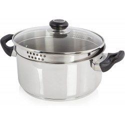 Morphy Richards Equip Induction Casserole Pot with Lid, Stainless Steel, Stay Cool Handles, 5 Litres