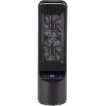 Black+Decker Digital Oscillating Ceramic Tower Heater, Remote Control and 12 hour timer, 2kW, Black