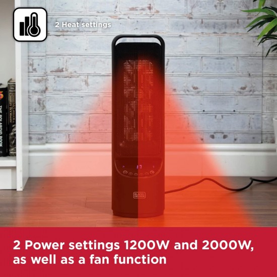 Shop quality Black+Decker Digital Oscillating Ceramic Tower Heater, Remote Control and 12 hour timer, 2kW, Black in Kenya from vituzote.com Shop in-store or get countrywide delivery!