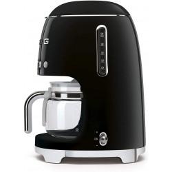 SMEG 50'S Retro Style Drip Filter Coffee Machine, 10 Cup Capacity 1.4 Liter Tank, Black