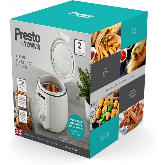 Shop quality Presto By Tower One Person Deep Fat Fryer, Adjustable Thermostat 80-190°C, Power Indicator Light, , 350 g 1 Litre, White in Kenya from vituzote.com Shop in-store or online and get countrywide delivery!