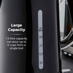 Tower Belle Jug Kettle with Rapid Boil, 1.5 Litre, 3000 W, Black