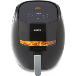 Tower Vortx Vizion Digital Air Fryer with Rapid Air Circulation, 7Litre, 1800W, Black