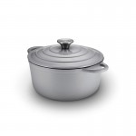 Tower 4 Litre Cast Iron Casserole Dish Induction friendly/non-stick-24cm Grey