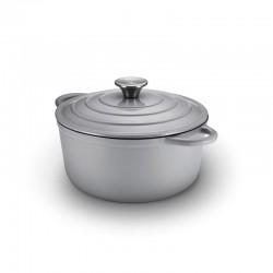 Tower 4 Litre Cast Iron Casserole Dish Induction friendly/non-stick-24cm Grey