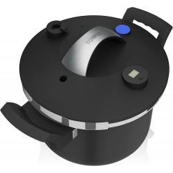 Tower Pro Sure Touch Pressure Cooker with 2 Pressure Settings, Black, 6 Litre, built in digital timer