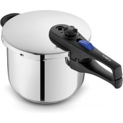 Tower Express Pressure Cooker with Bakelite Lid Lock System, Visual Pressure Indicator, 6 Litre, Stainless Steel
