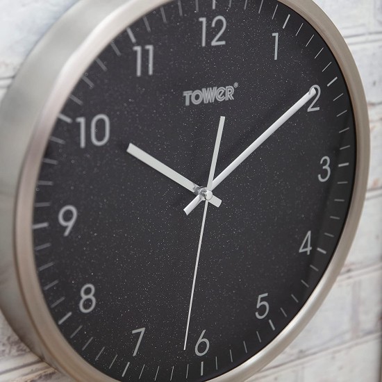 Tower Glitz Wall Clock, Glass Front, Battery Operated, Noir, 30 cm, TGCLOCK Shop quality Tower Glitz Wall Clock, Glass Front, Battery Operated, Noir, 30 cm in Kenya from vituzote.com Shop in-store or get countrywide delivery!