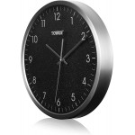 Tower Glitz Wall Clock, Glass Front, Battery Operated, Noir, 30 cm