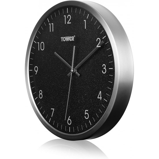 Shop quality Tower Glitz Wall Clock, Glass Front, Battery Operated, Noir, 30 cm in Kenya from vituzote.com Shop in-store or online and get countrywide delivery!