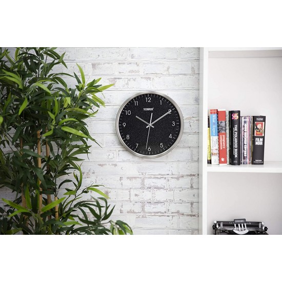 Shop quality Tower Glitz Wall Clock, Glass Front, Battery Operated, Noir, 30 cm in Kenya from vituzote.com Shop in-store or online and get countrywide delivery!