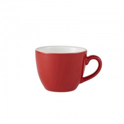 Neville Genware Porcelain Red Bowl Shaped Cup, 90ml/9cl/3oz