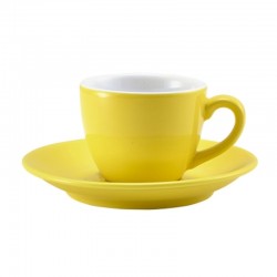 Neville Genware Porcelain Yellow Bowl Shaped Cup, 90ml/9cl/3oz
