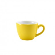 Neville Genware Porcelain Yellow Bowl Shaped Cup, 90ml/9cl/3oz