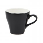 Nevile Genware Porcelain Black Tulip Cup, 90ml/ 9cl/3oz