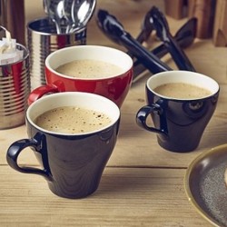Nevile Genware Porcelain Black Tulip Cup, 90ml/ 9cl/3oz