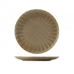 Neville Genware Terra Porcelain Matt Grey Scalloped Coupe Plate, 26cm