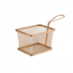 Neville Genware Copper Serving Fry Basket Rectangular 12.5 x 10 x 8.5cm