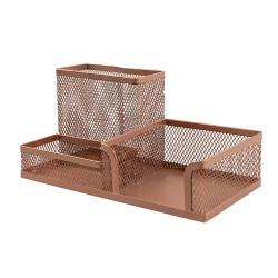 Candlelight Metal Stationery Holder Painted Rose Gold