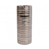 Candlelight Ceramic Vase with Titanium Silver, 20cm