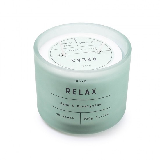 Shop quality Candlelight Curved Two Wick Glass Wax Filled Pot "RELAX" - 5 Sage & Eucalyptus Scent, 380 grams in Kenya from vituzote.com Shop in-store or get countrywide delivery!