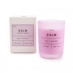 Candlelight Curved Glass Wax Filled Pot " CALM" - 5% Lily & Lavender Scent