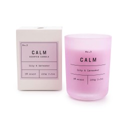 Candlelight Curved Glass Wax Filled Pot " CALM" - 5% Lily & Lavender Scent
