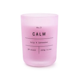 Candlelight Curved Glass Wax Filled Pot " CALM" - 5% Lily & Lavender Scent