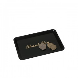 Neville Genware Tip Tray Thank You- 4.1/2"X6.1/2" Black