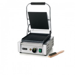 Hendi Ribbed Contact Grill - Adjustable Thermostat From 50 To 300C