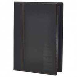 Neville Genware Contemporary A5 Menu Holder Black 4 Pages Fits Menu Inserts 