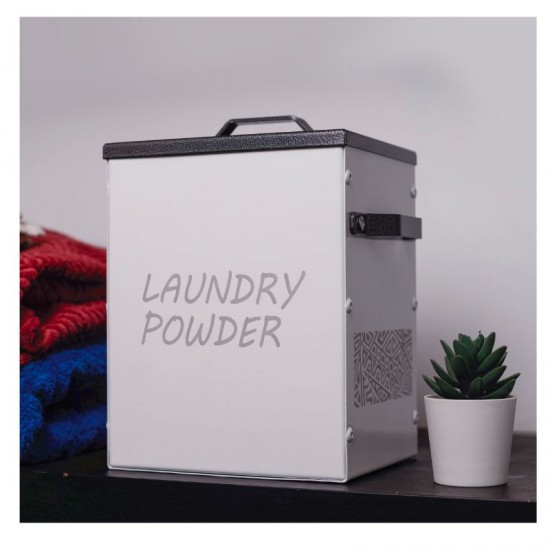 Zuri Steel Powder-Coated Laundry Detergent Box with Scoop