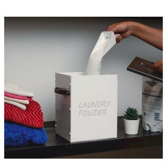 Zuri Steel Powder-Coated Laundry Detergent Box with Scoop