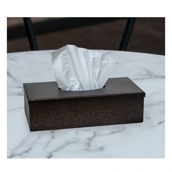 Zuri Textured Finish Tissue Box Holder - Antique Copper - Made in Kenya Zuri Textured Finish Tissue Box Holder - Antique Copper - Made in Kenya