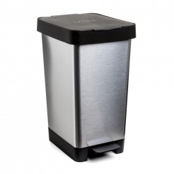 Tatay Cube Pedal Dustbin Smart Steel Grey, 25 Litres