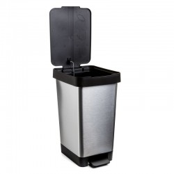 Tatay Cube Pedal Dustbin Smart Steel Grey, 25 Litres