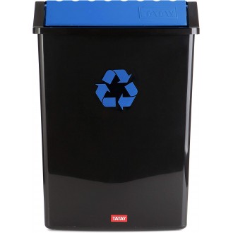 Tatay Recycling Bin, Swing Lid,, BPA Free, Solar Protection, 50 LItres Capacity, Blue .