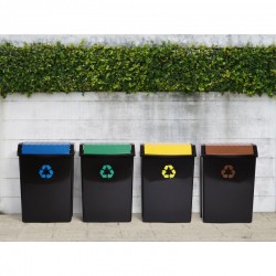 Tatay Recycling Bin, Swing Lid, BPA Free, Solar Protection, 50 Liter Capacity, Green